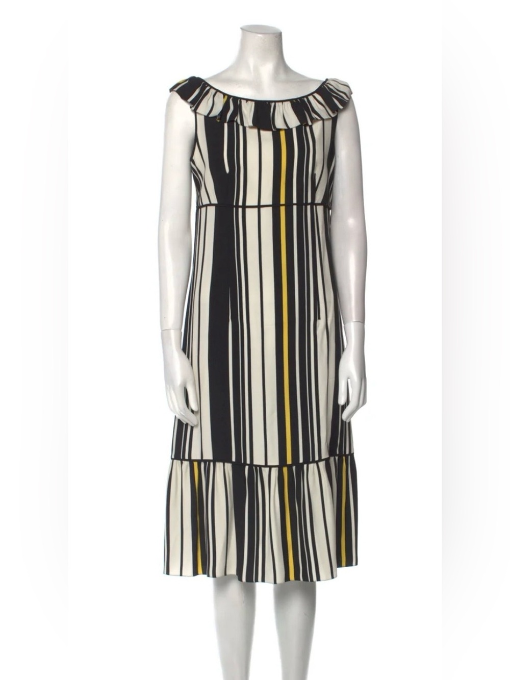 Prada Striped Midi-Length Dress — Size IT 40